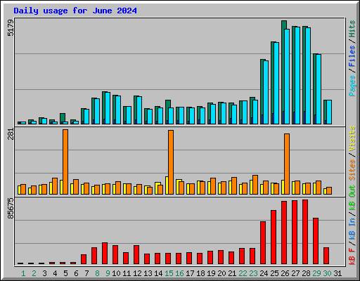 Daily usage for June 2024